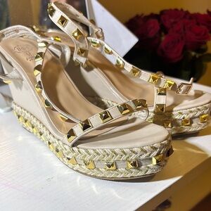 Elegant Studded Wedge Sandals